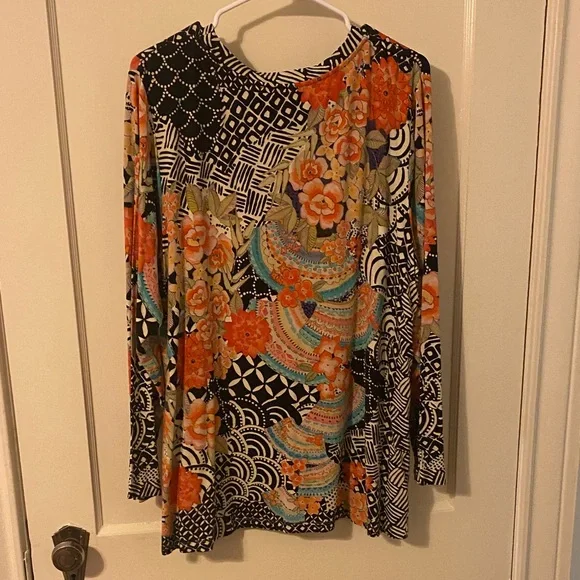 Johnny Was Multicolor Floral Long Sleeve Top - Picture 3 of 3